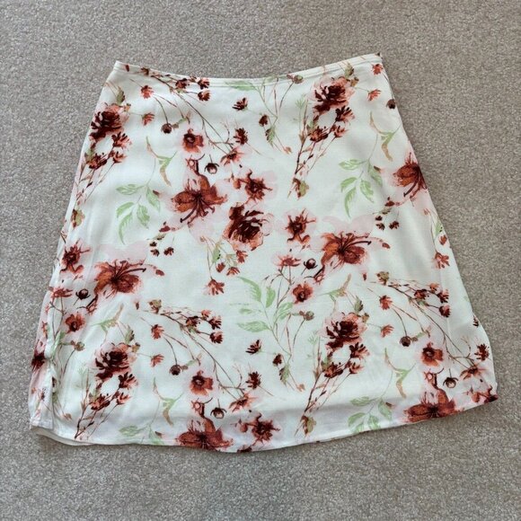 BP. Nordstrom White Floral Mini Skirt Size XS -‎ NWOT - Picture 1 of 7
